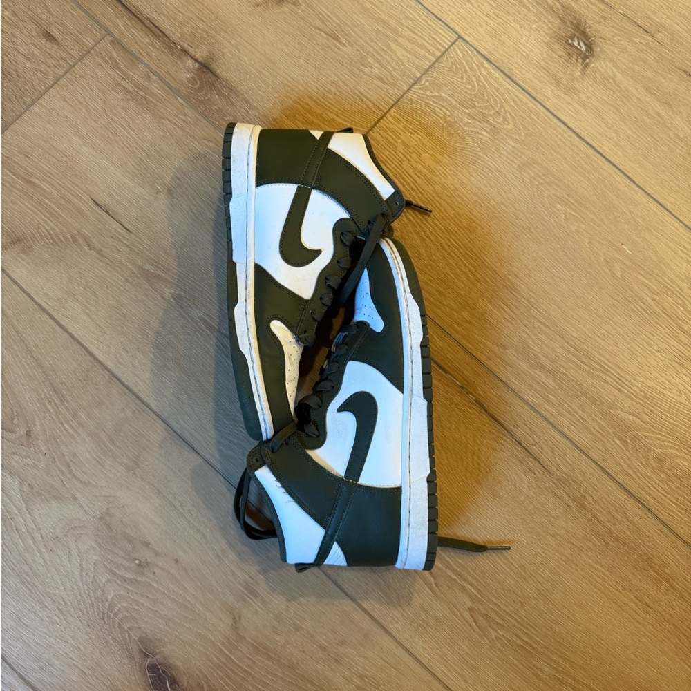 Green and White High-Top Sneakers